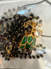 Load image into Gallery viewer, Double line crystal back beads, Jadau kundan on brass