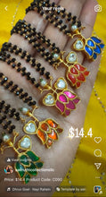 Load image into Gallery viewer, Double line crystal back beads, Jadau kundan on brass