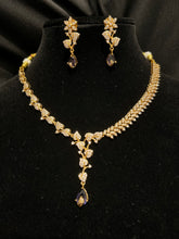 Load image into Gallery viewer, Matte Gold Finish Necklace - Purple
