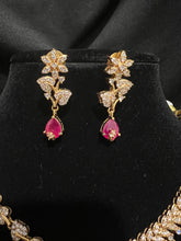 Load image into Gallery viewer, Matte Gold Finish Necklace - Pink