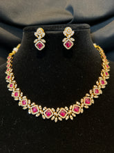 Load image into Gallery viewer, Pink - Matte Gold Finish Necklace
