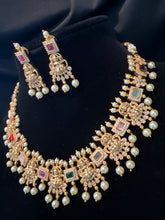 Load image into Gallery viewer, Matte with Antique Finish Lakshmi Necklace