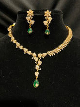 Load image into Gallery viewer, Matte Gold Finish Necklace - Green