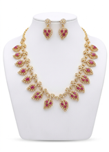 Load image into Gallery viewer, Necklace Pink &amp; white stones